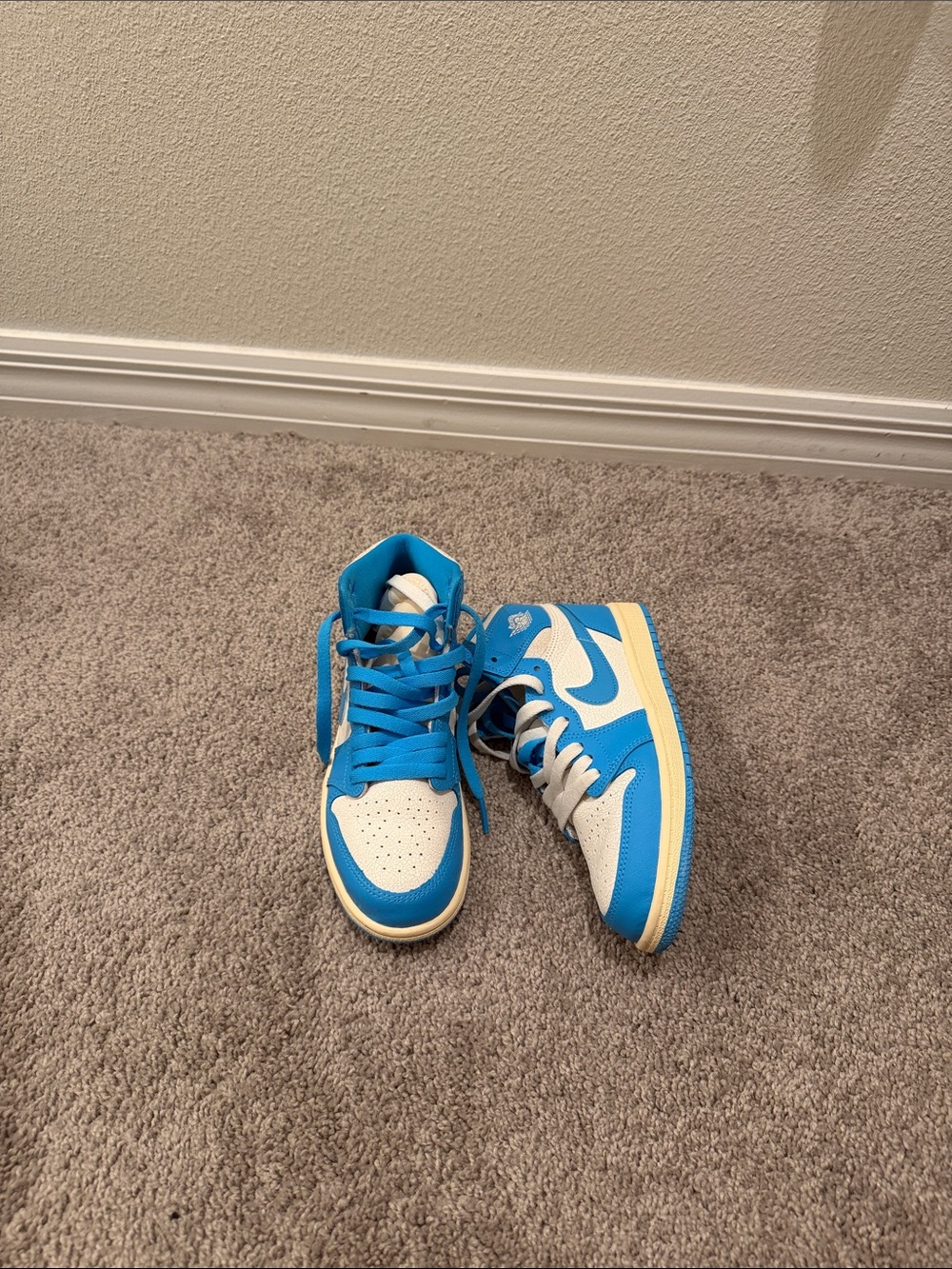 Nike Kids Blue and White High-Top Sneakers